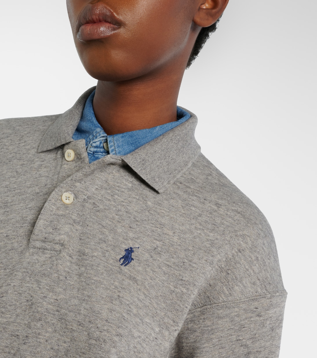 Logo cotton-blend fleece polo sweatshirt | Polo Ralph Lauren