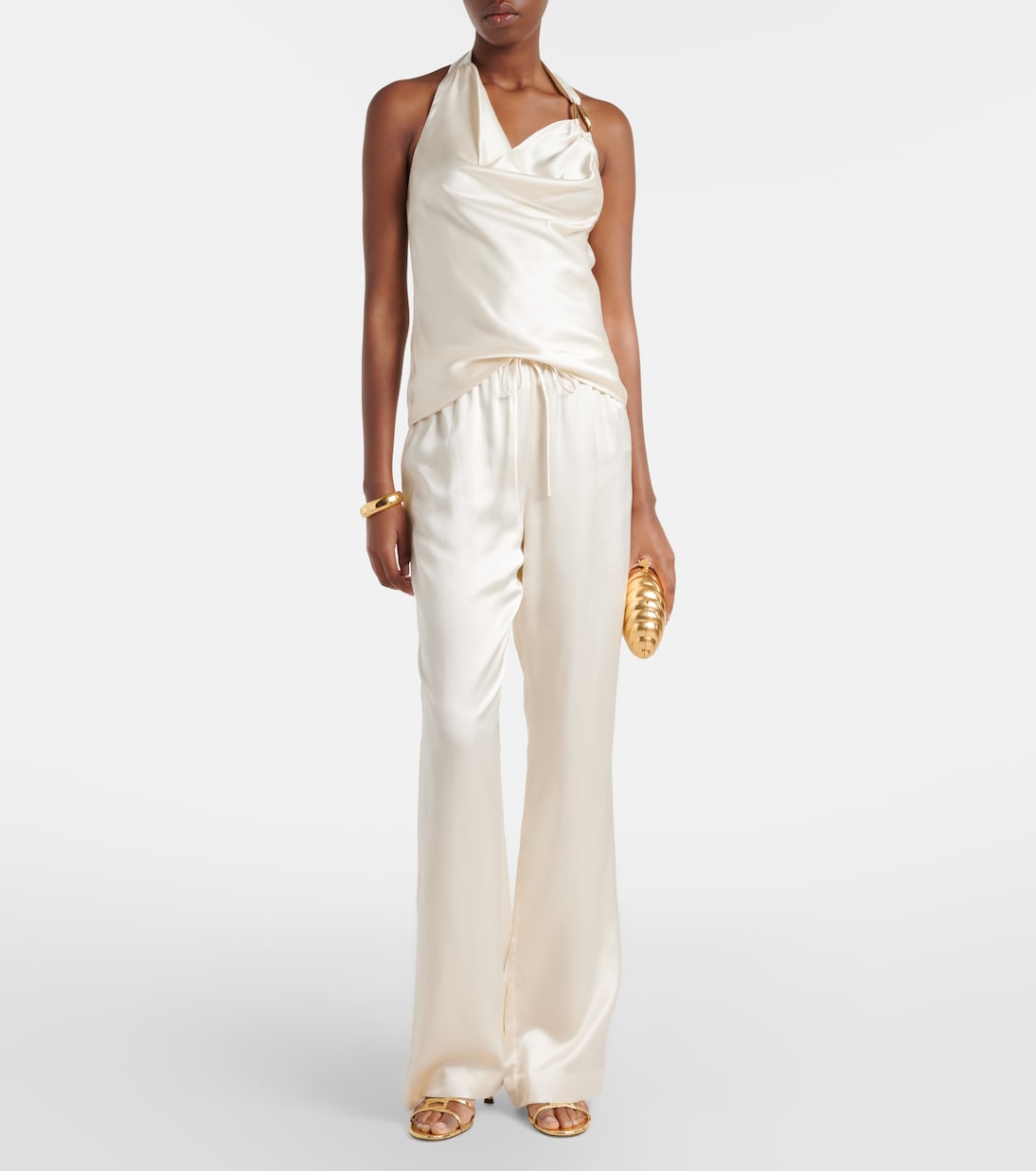 Elise halterneck silk satin top | Rebecca Vallance