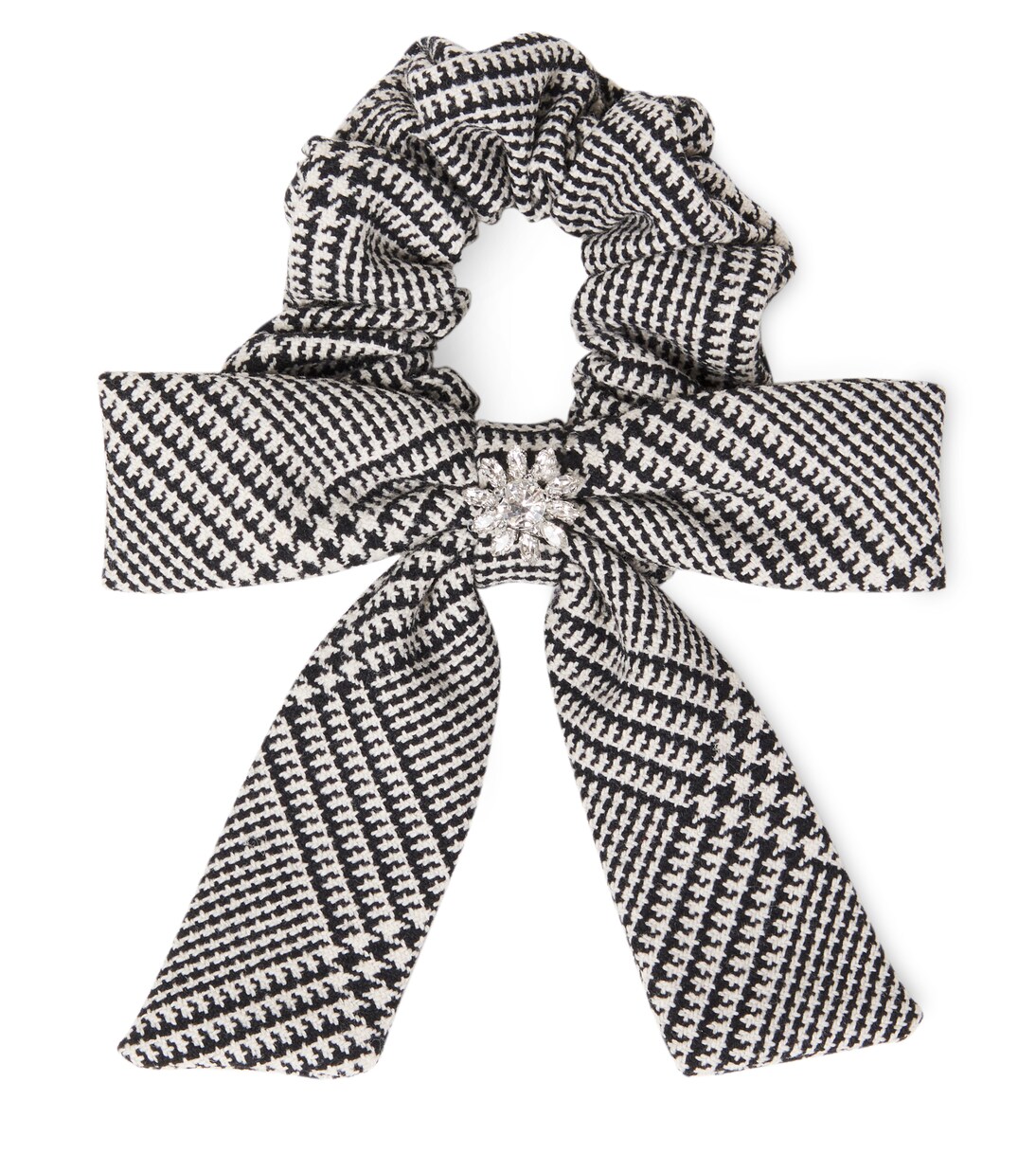 Prince of Wales check wool-blend scrunchie | Self-Portrait Kids