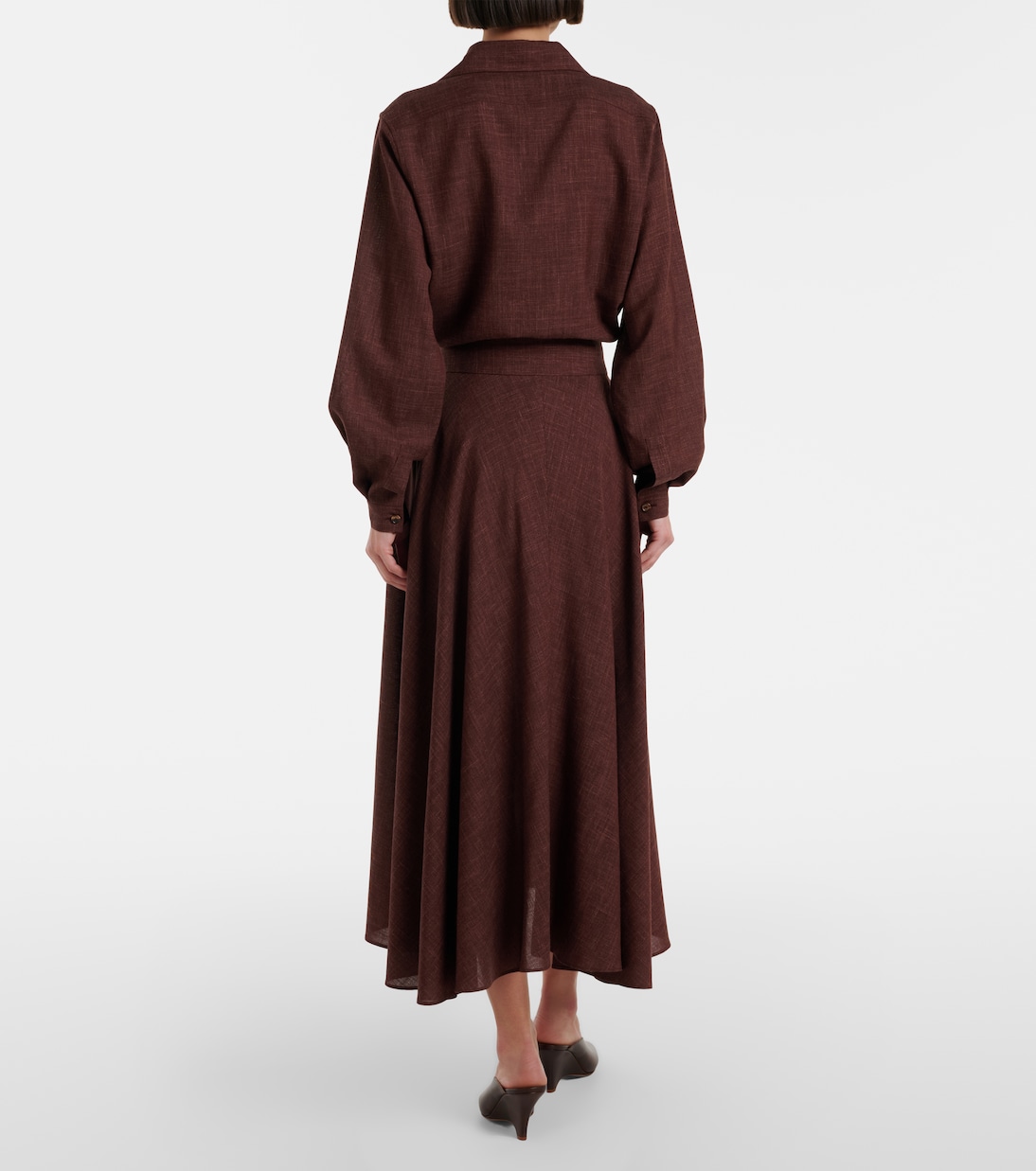 Gonna midi Petra in lana, seta e lino | Loro Piana