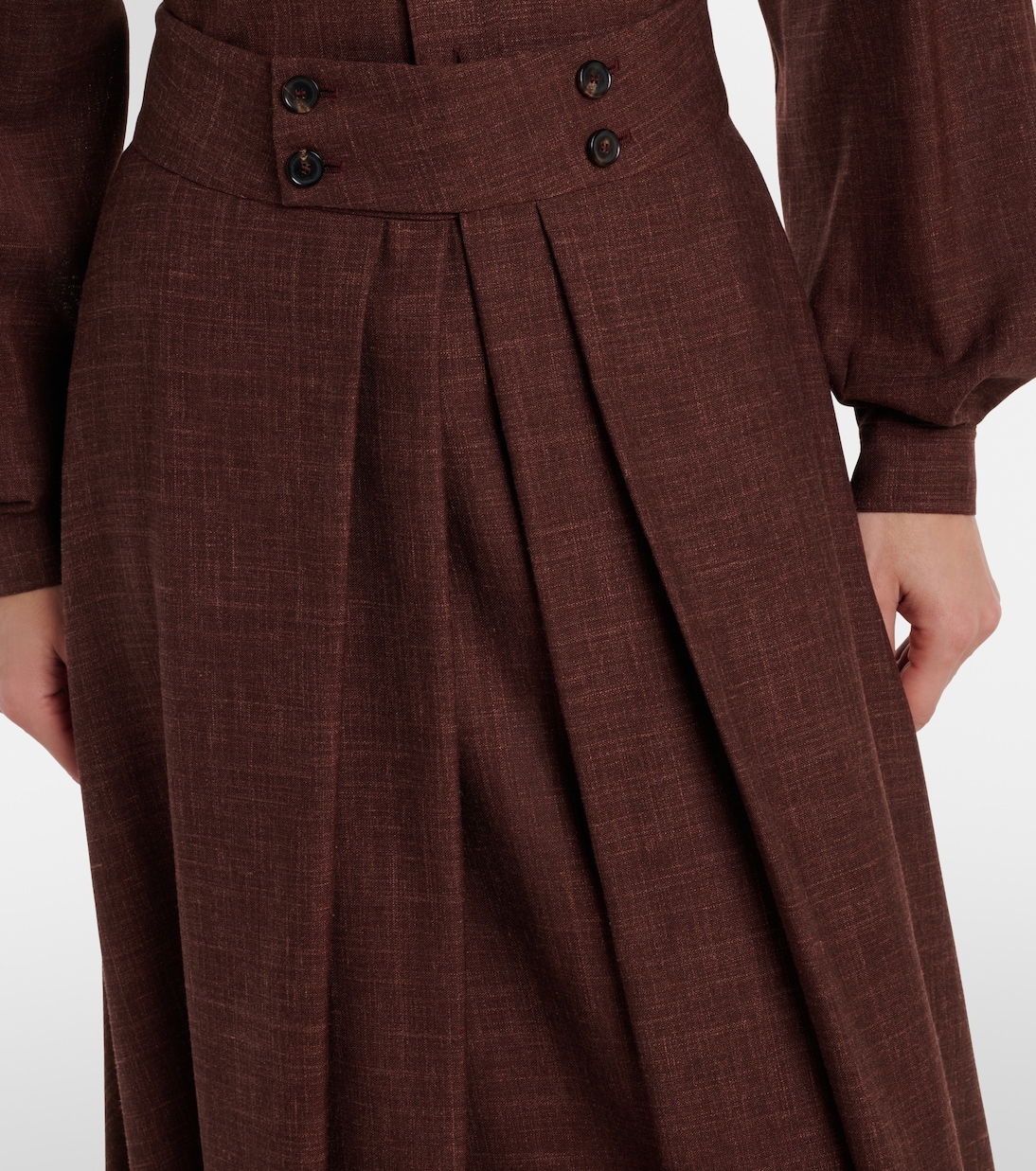 Gonna midi Petra in lana, seta e lino | Loro Piana