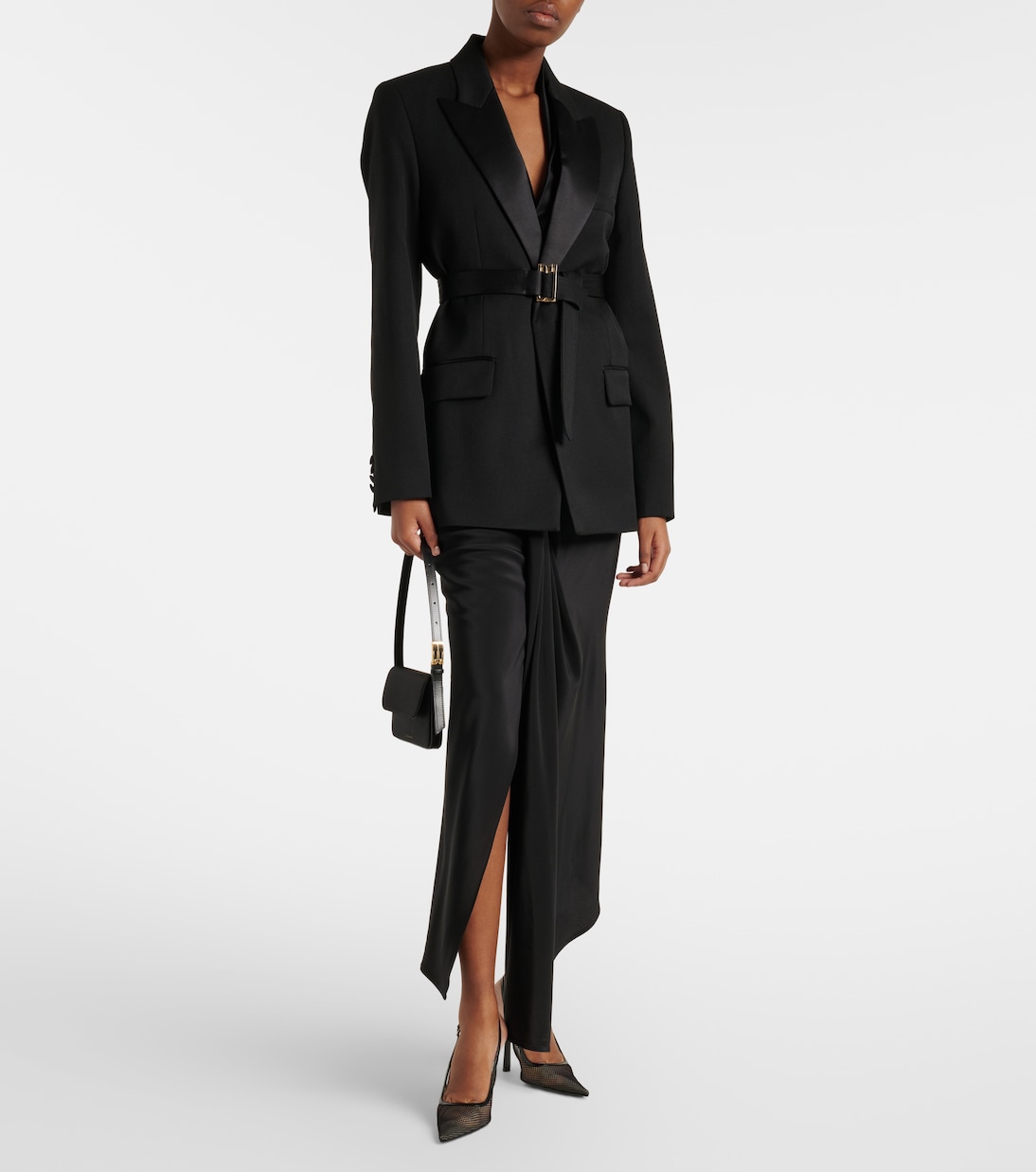 Slingback-Pumps aus Mesh und Leder | Victoria Beckham