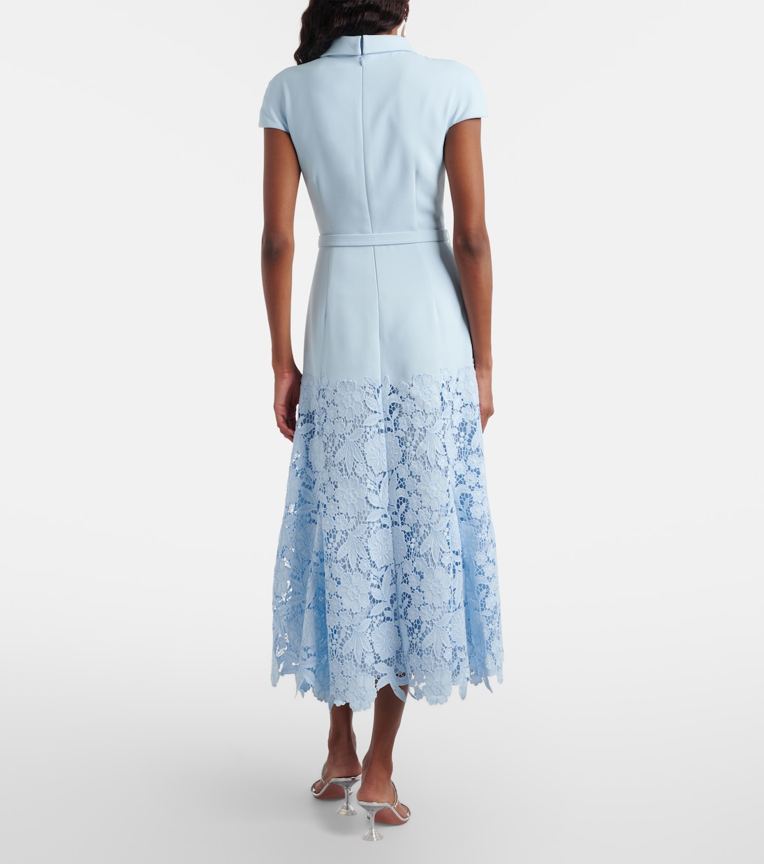 Belted lace midi dress | Self-Portrait