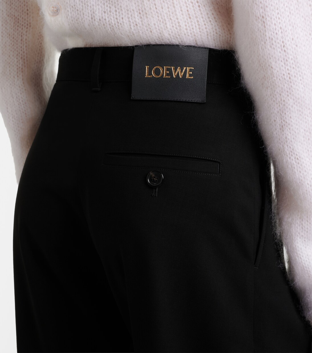 Belted wool wide-leg pants | Loewe