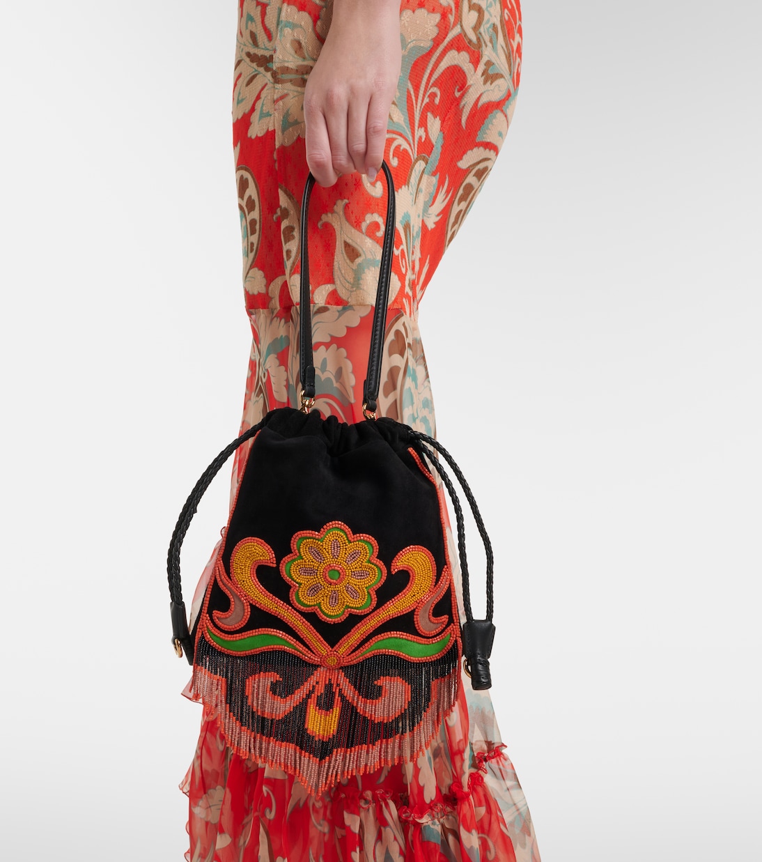 Kalispera 스몰 비즈 스웨이드 숄더 백 | Etro