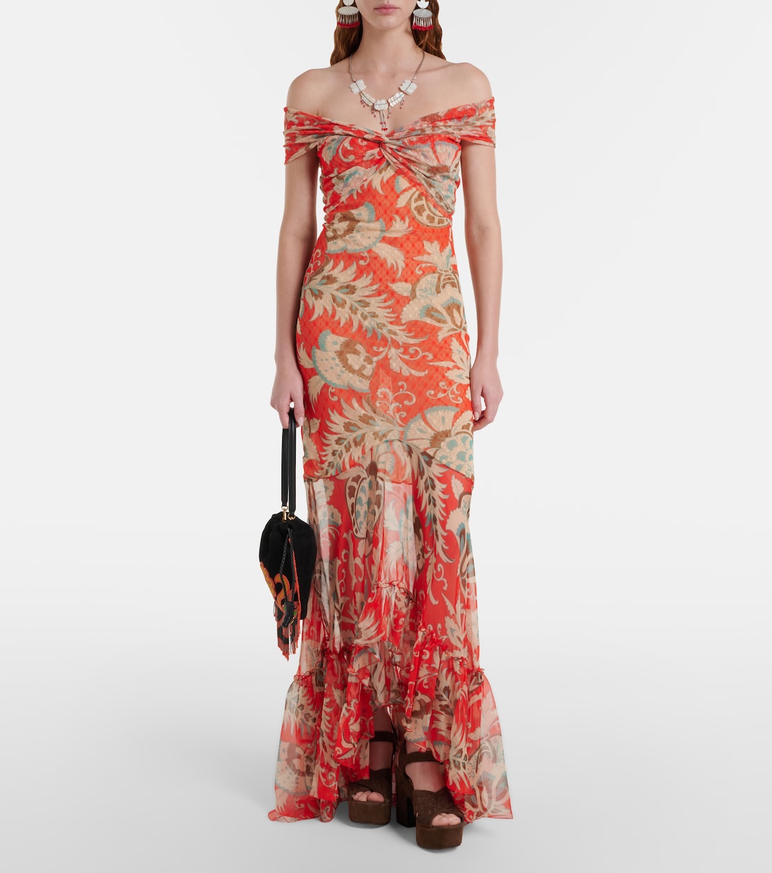 Kalispera 스몰 비즈 스웨이드 숄더 백 | Etro