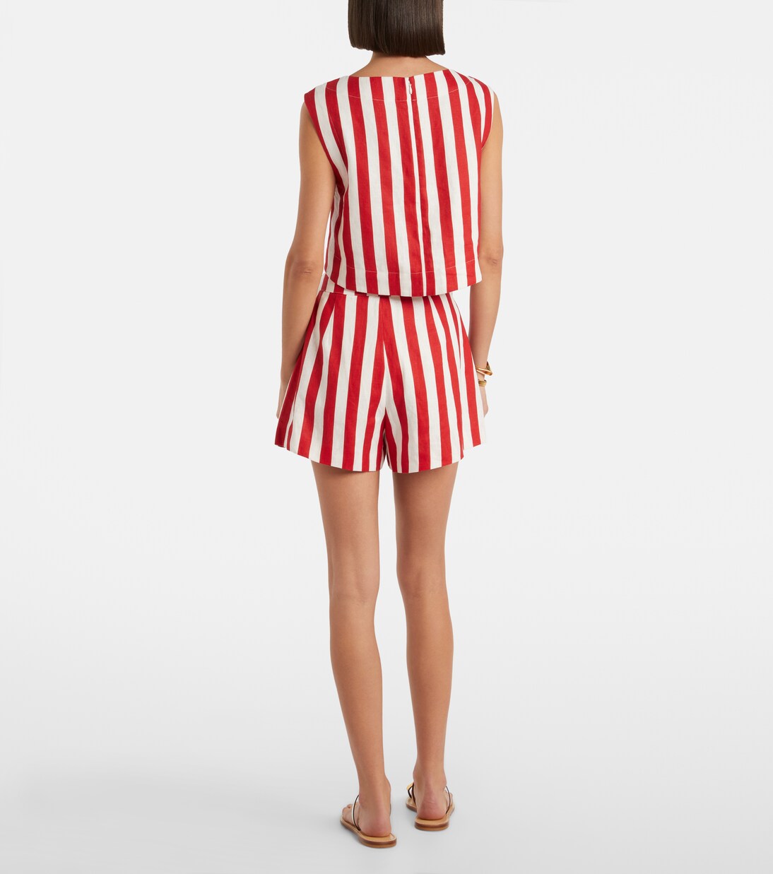 Perri striped linen shorts | Posse