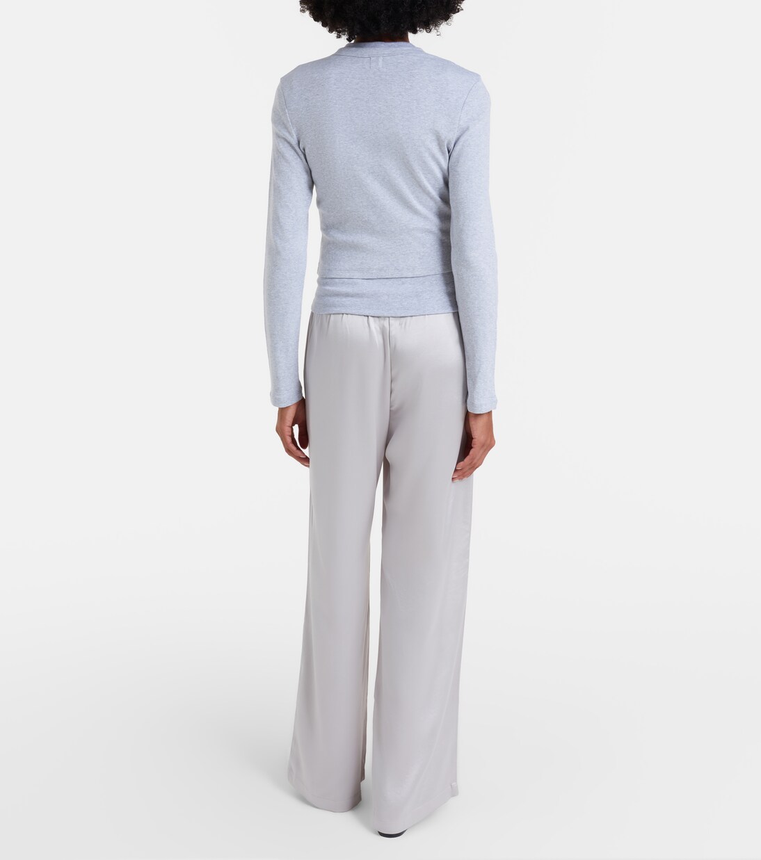 Barb satin wide-leg pants | Leset
