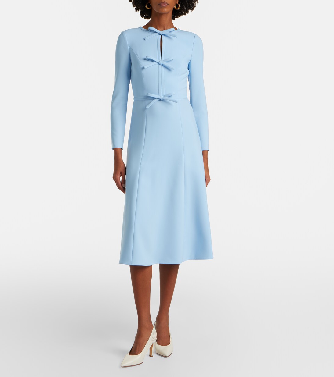 Bow-detail crêpe midi dress | Carolina Herrera