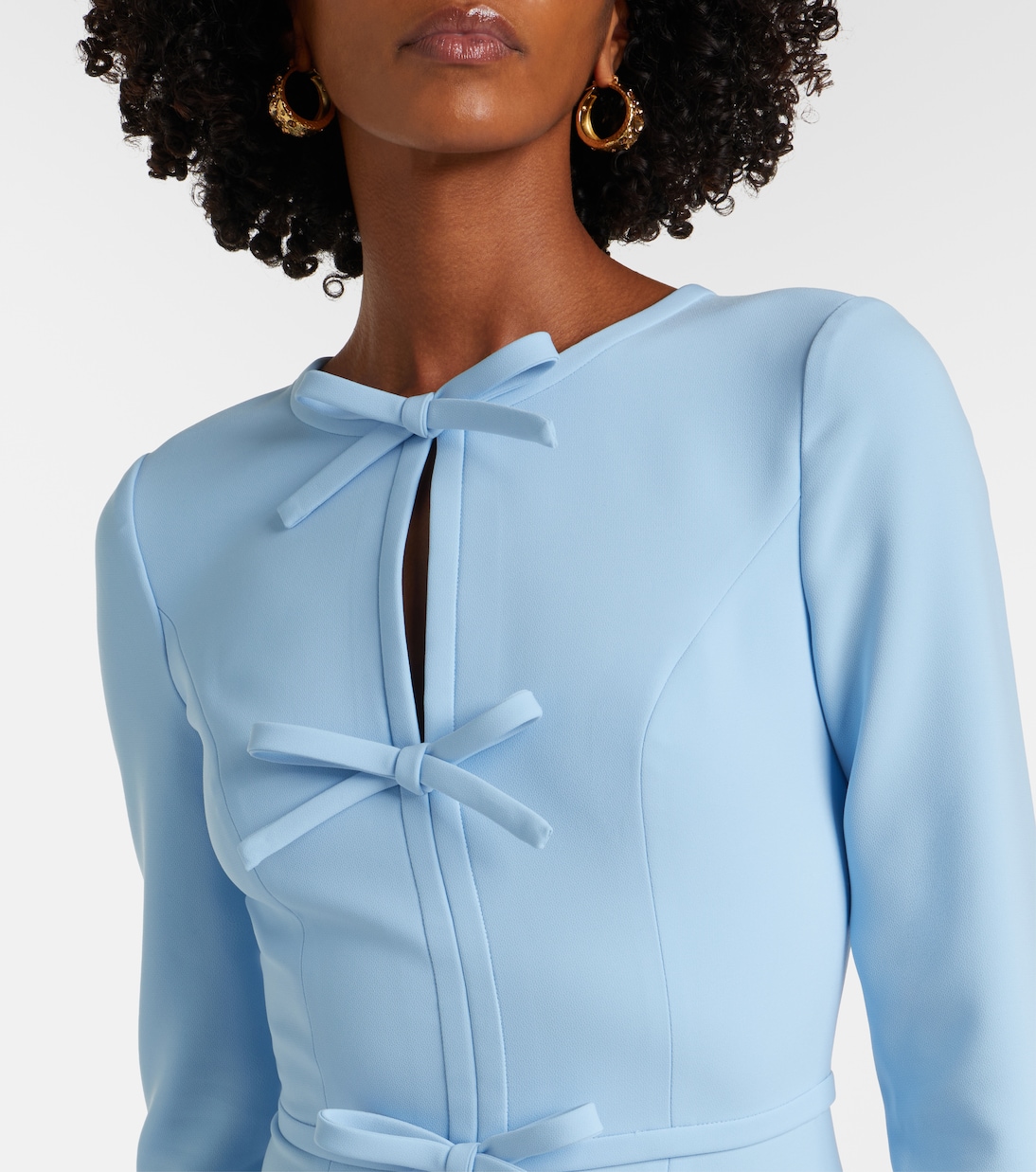 Bow-detail crêpe midi dress | Carolina Herrera
