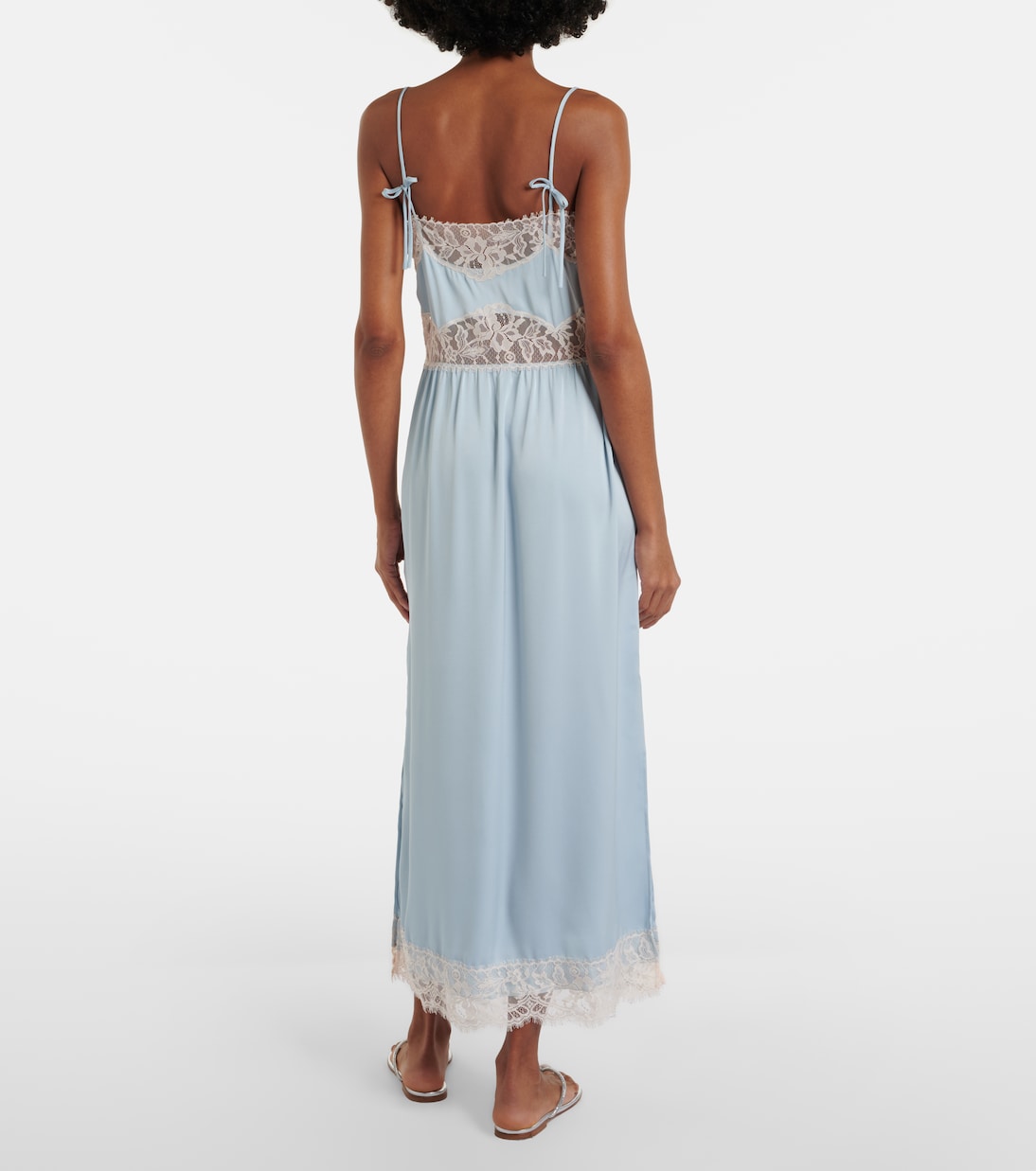 Vestido midi Morris de satén con encaje  | Faithfull