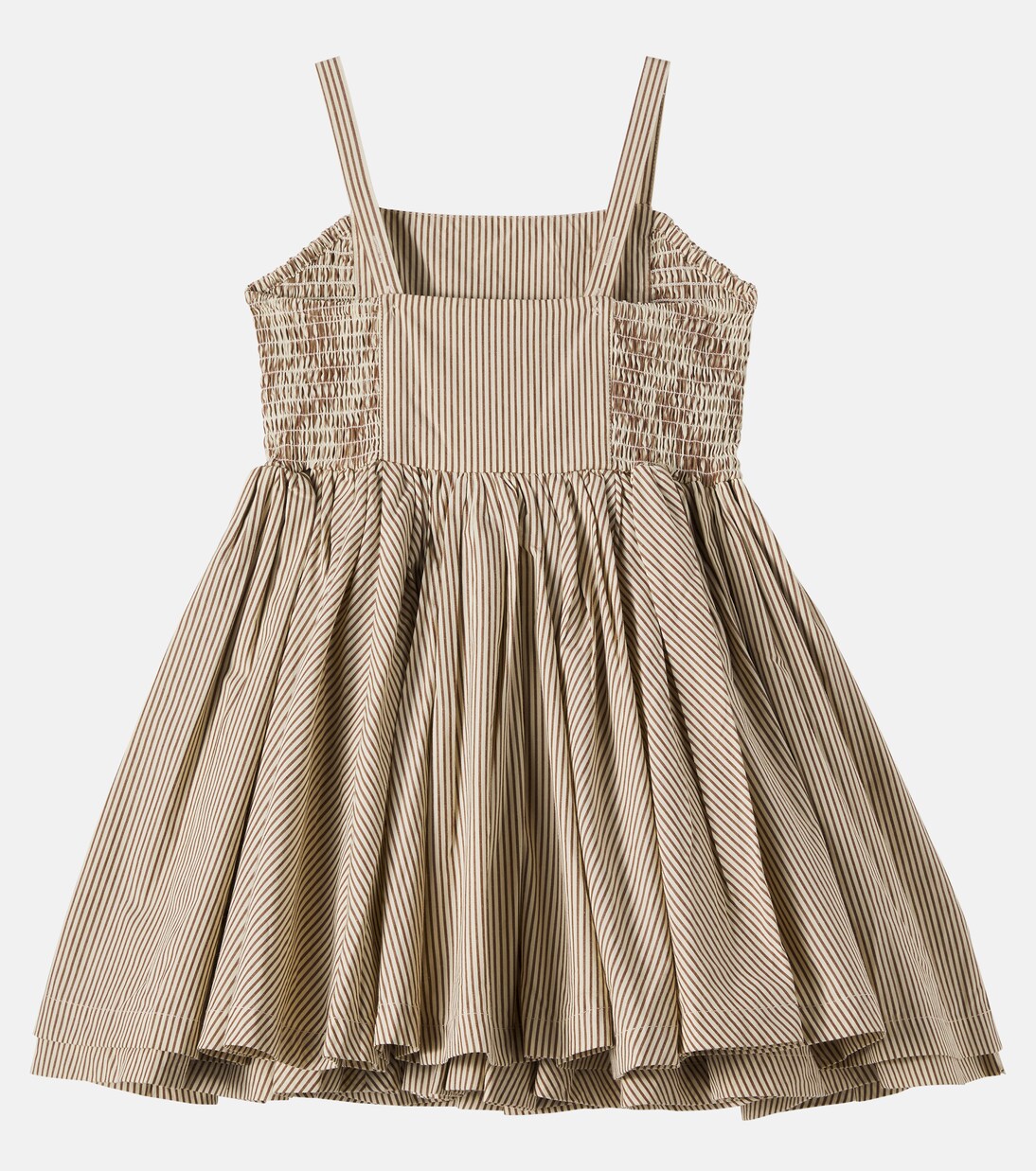 Patch-appliqué striped cotton dress | Mini Rodini