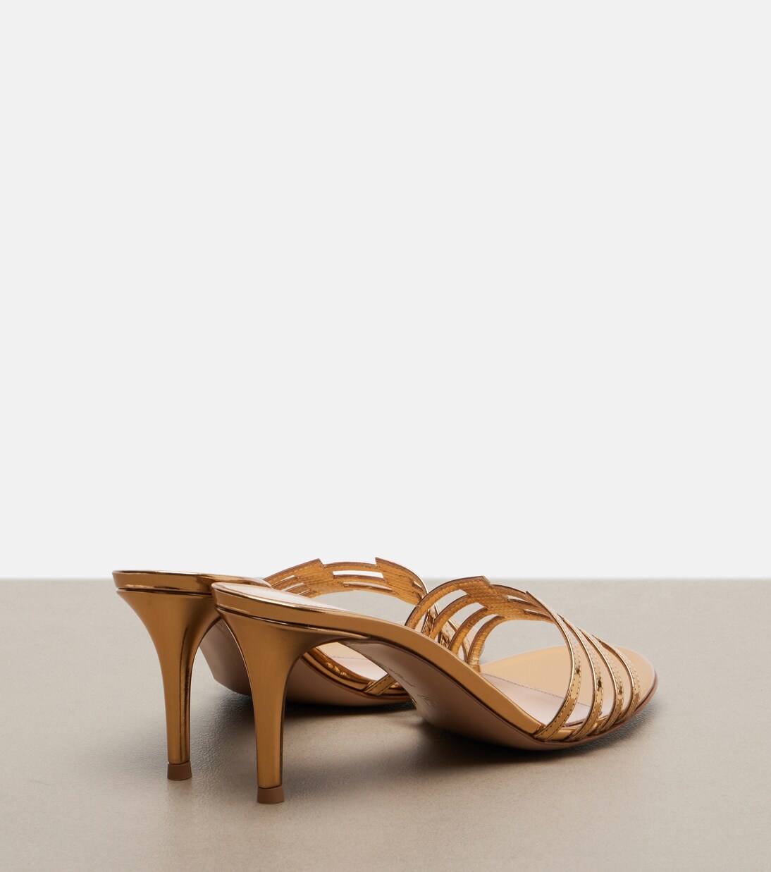 Metallic leather mules | Gianvito Rossi