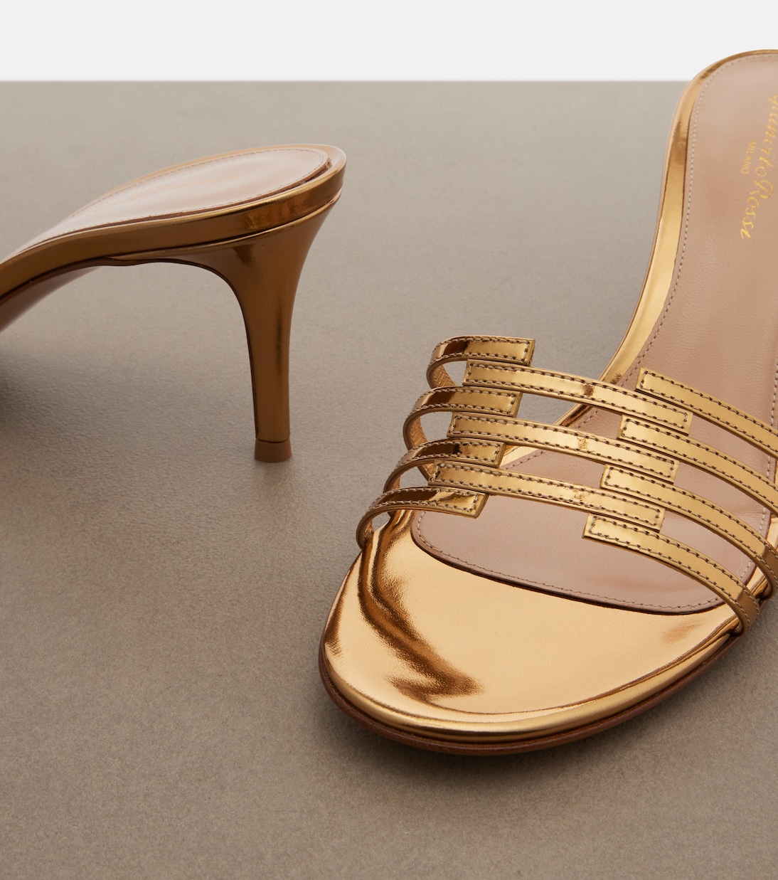 Metallic leather mules | Gianvito Rossi