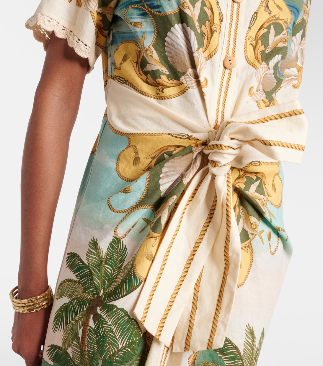 Abito chemisier Royal Sea in misto lino | Farm Rio