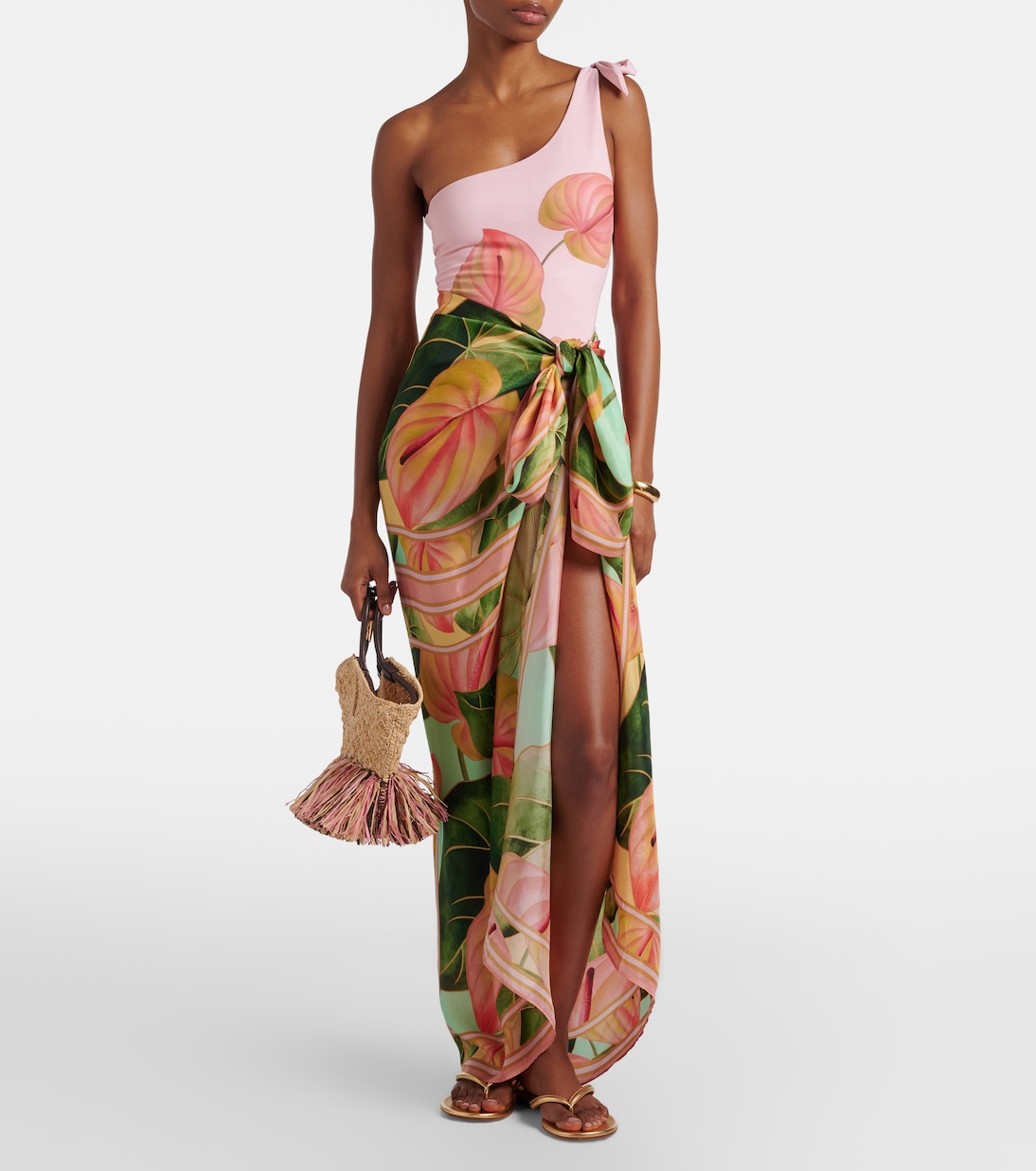 Paréo Anturium Leaves en satin | Farm Rio