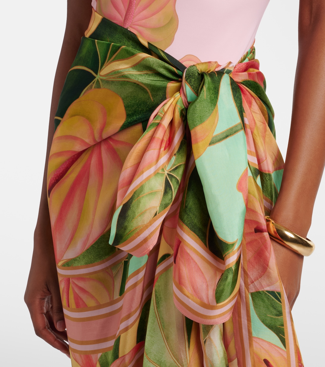 Paréo Anturium Leaves en satin | Farm Rio