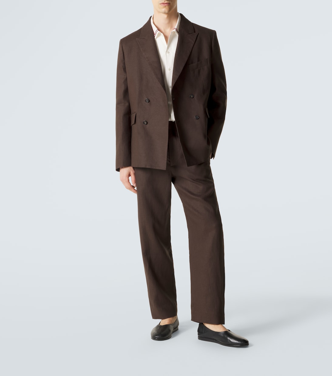 Double-breasted linen blazer | Bode