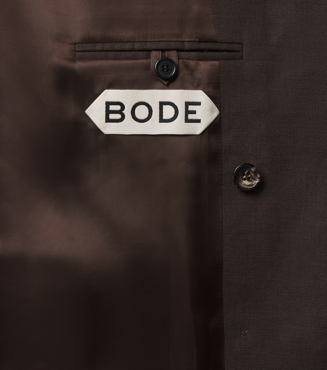 Double-breasted linen blazer | Bode