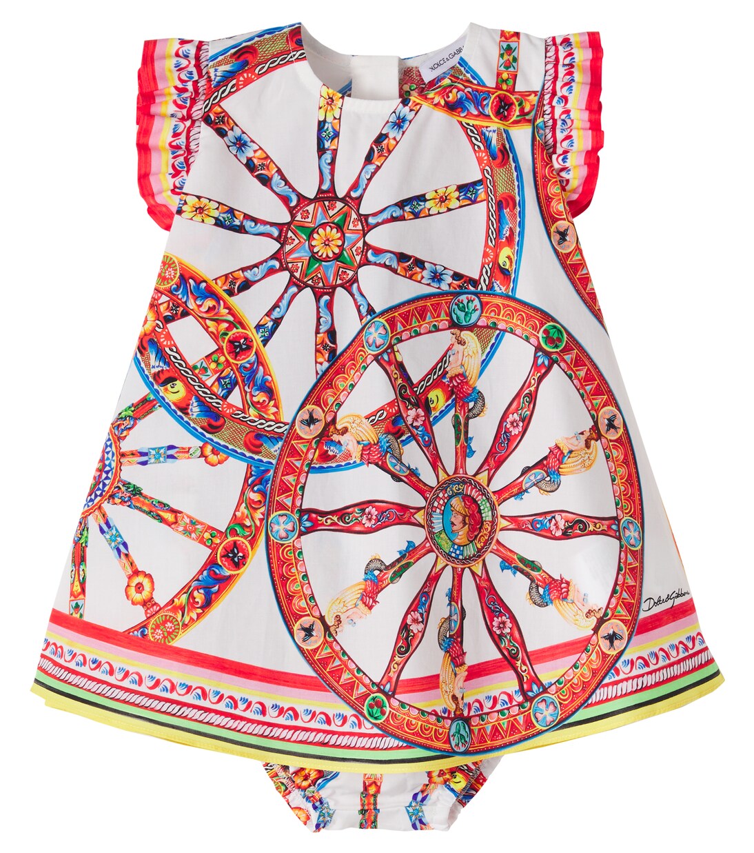 Carretto cotton jersey dress and bloomers set | Dolce&Gabbana Kids