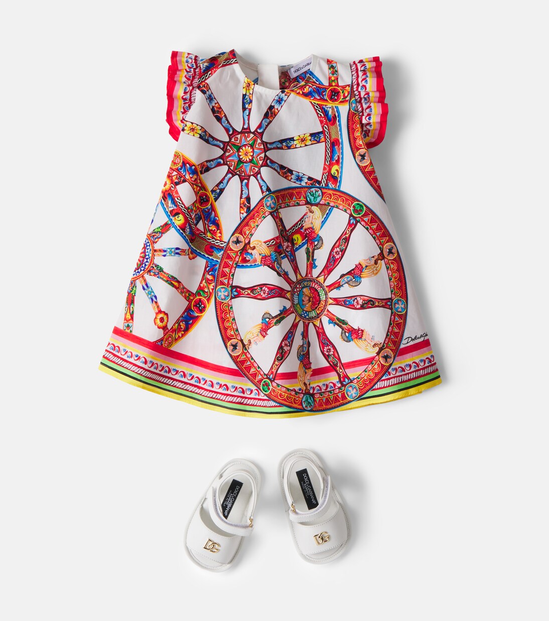 Carretto cotton jersey dress and bloomers set | Dolce&Gabbana Kids