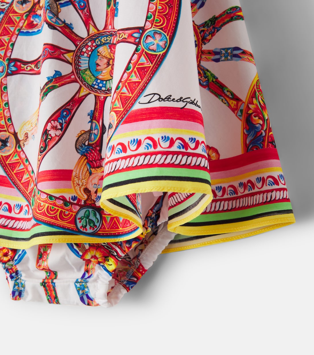 Carretto cotton jersey dress and bloomers set | Dolce&Gabbana Kids