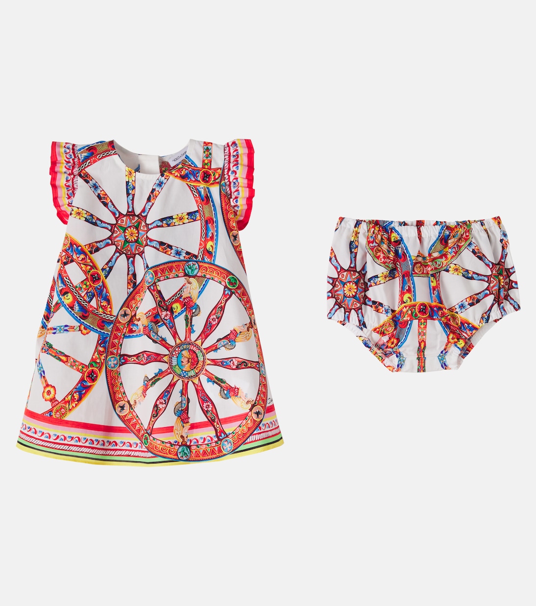 Carretto cotton jersey dress and bloomers set | Dolce&Gabbana Kids