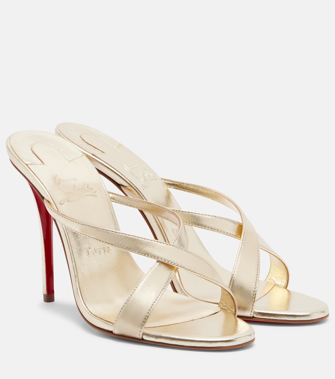 Pantoletten Miss Z aus Metallic-Leder | Christian Louboutin