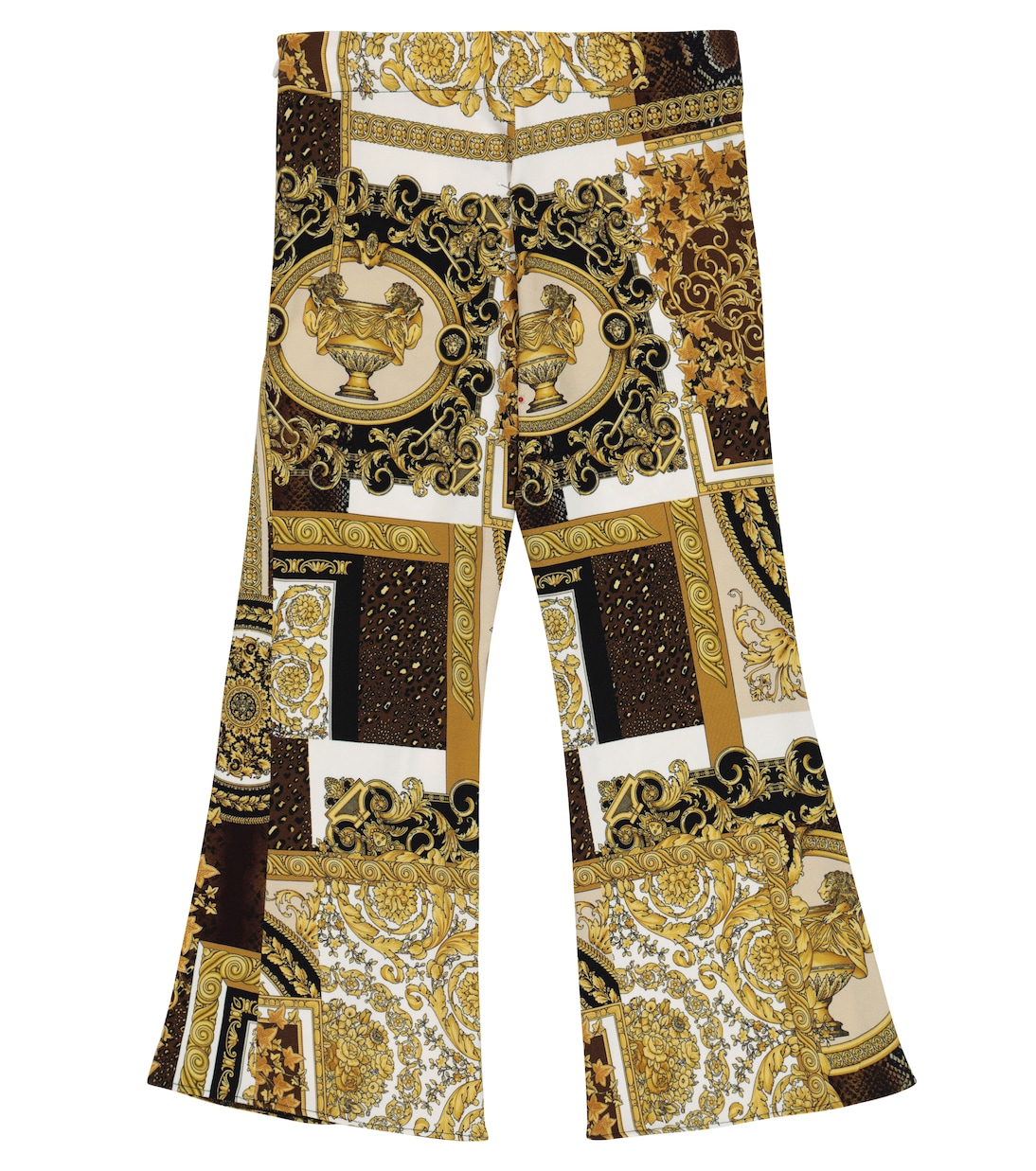 Pantaloni flared a stampa Barocco Patchwork | Versace Kids