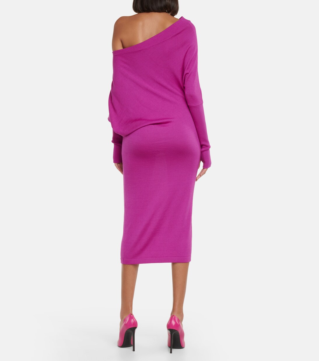 One-shoulder cashmere and silk midi dress | Tom Ford