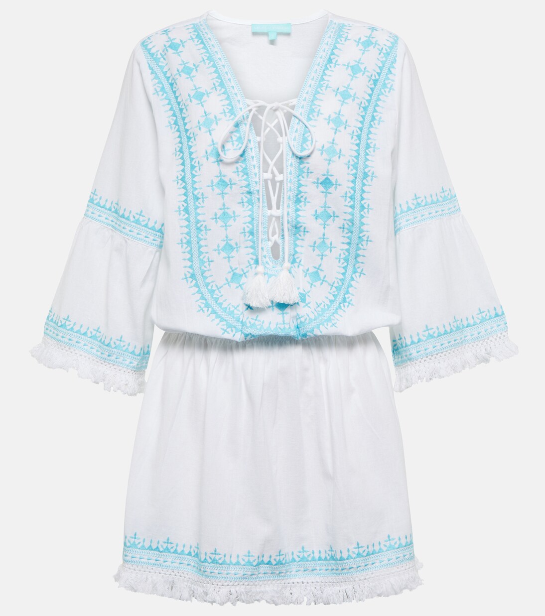 Robe Martina brodée en coton et lin | Melissa Odabash