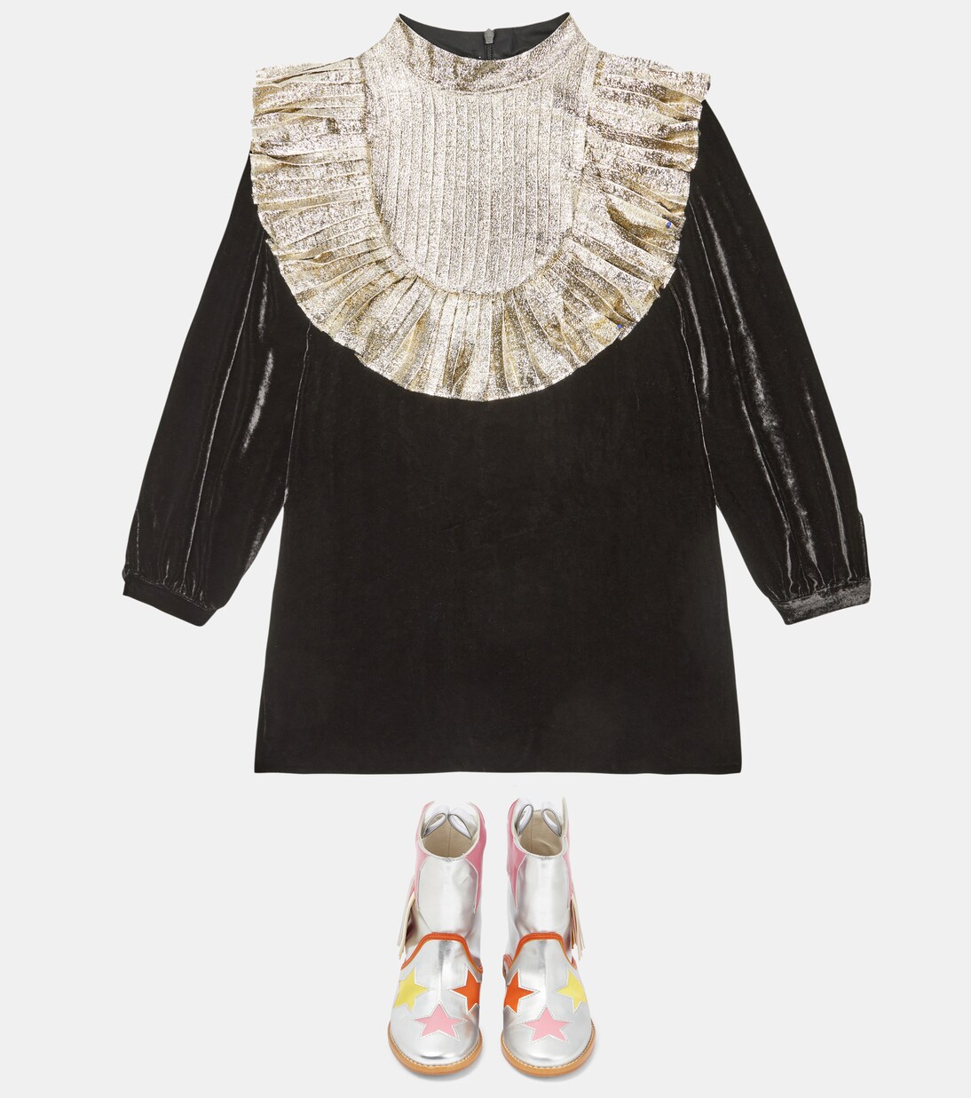 Mock-neck velvet dress | Stella McCartney Kids