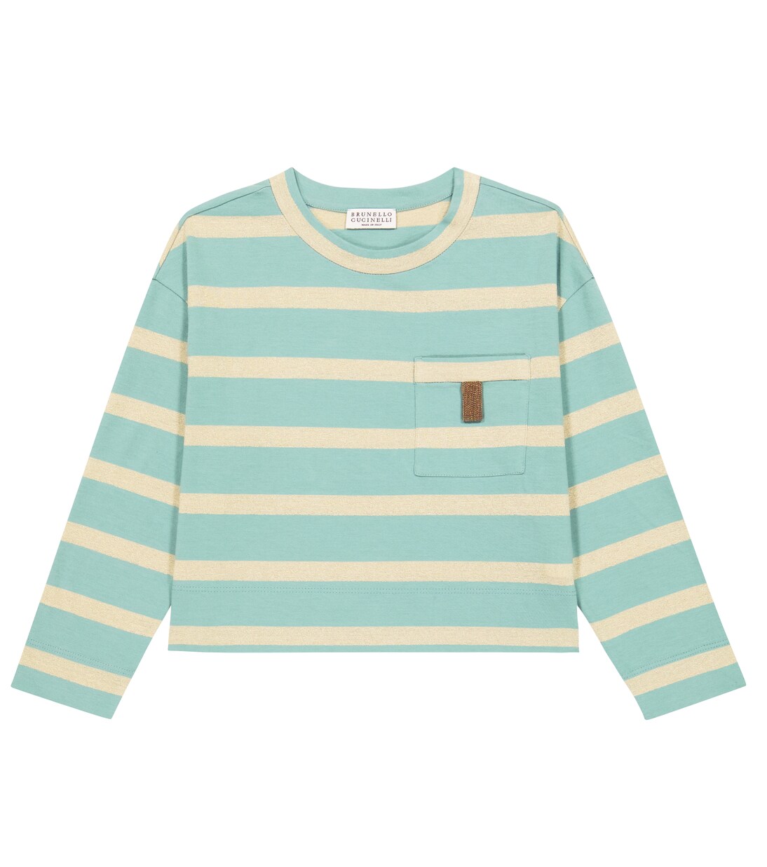 Striped cotton-blend T-shirt | Brunello Cucinelli Kids