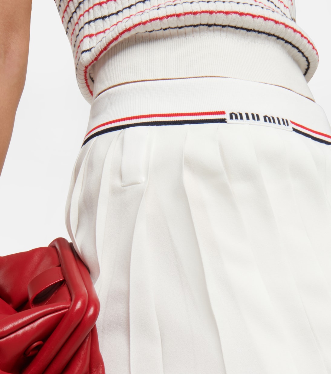 Pleated sablé skirt | Miu Miu