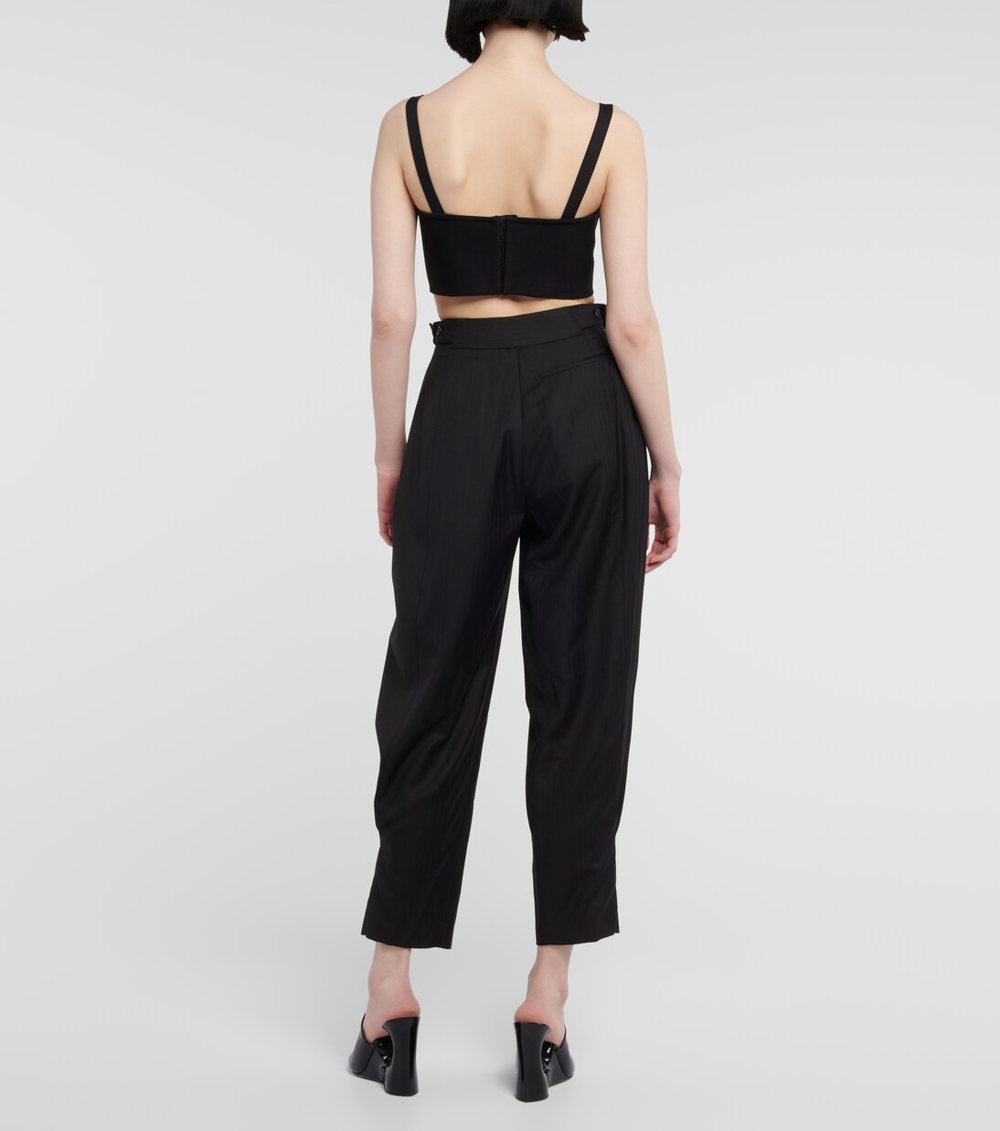 Herringbone tapered wool pants | Alaïa