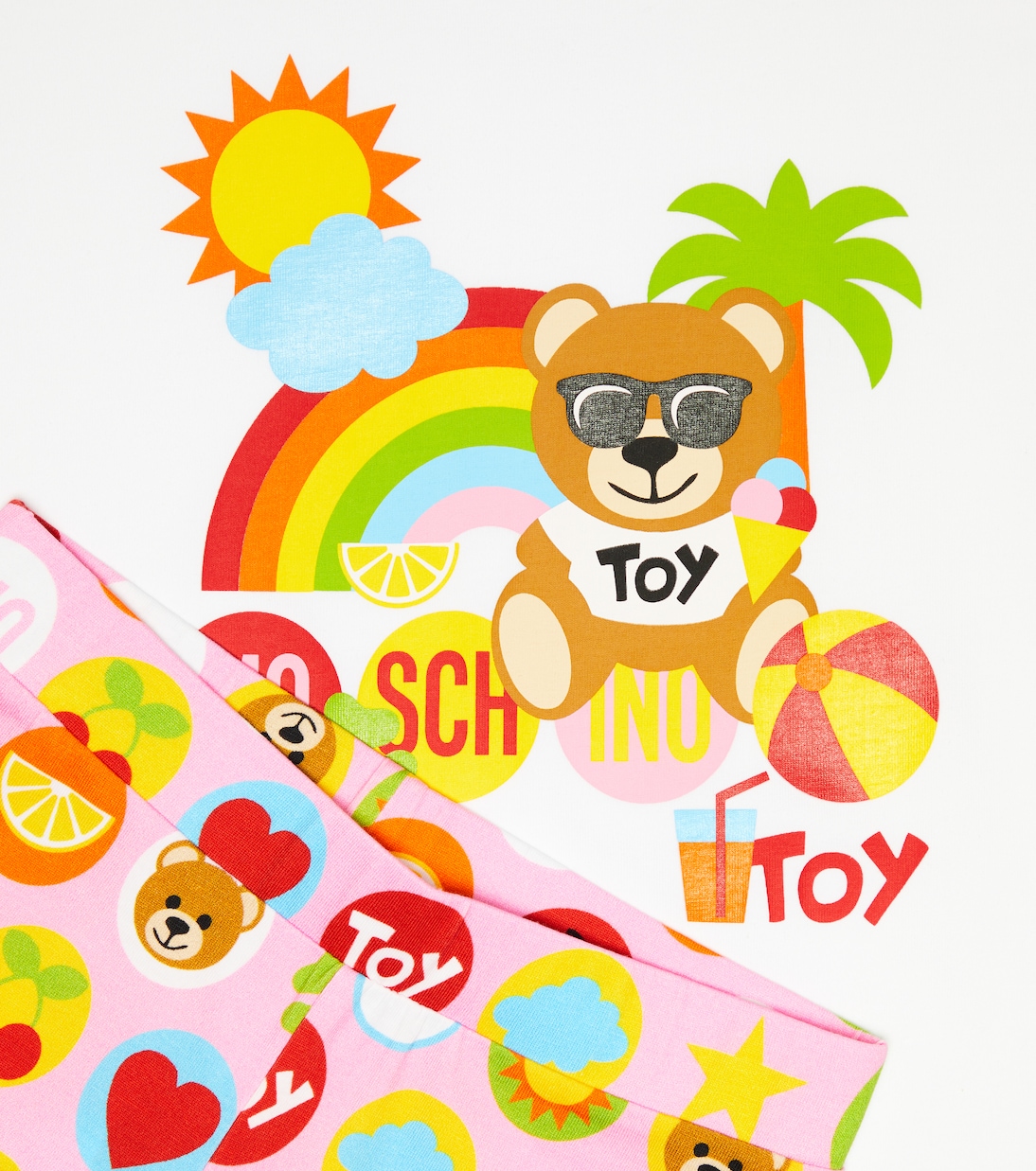 Cotton-blend jersey T-shirt and leggings set | Moschino Kids