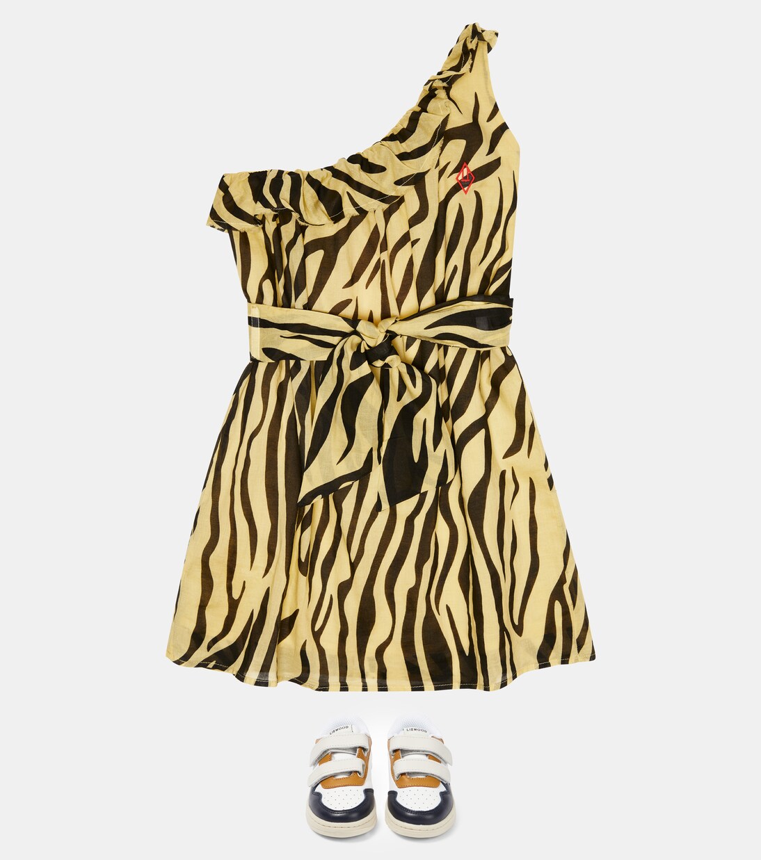 Printed one-shoulder cotton dress | The Animals Observatory
