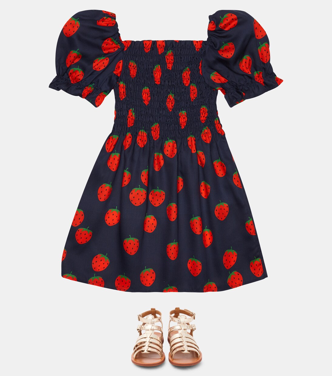 Printed smocked dress | Mini Rodini