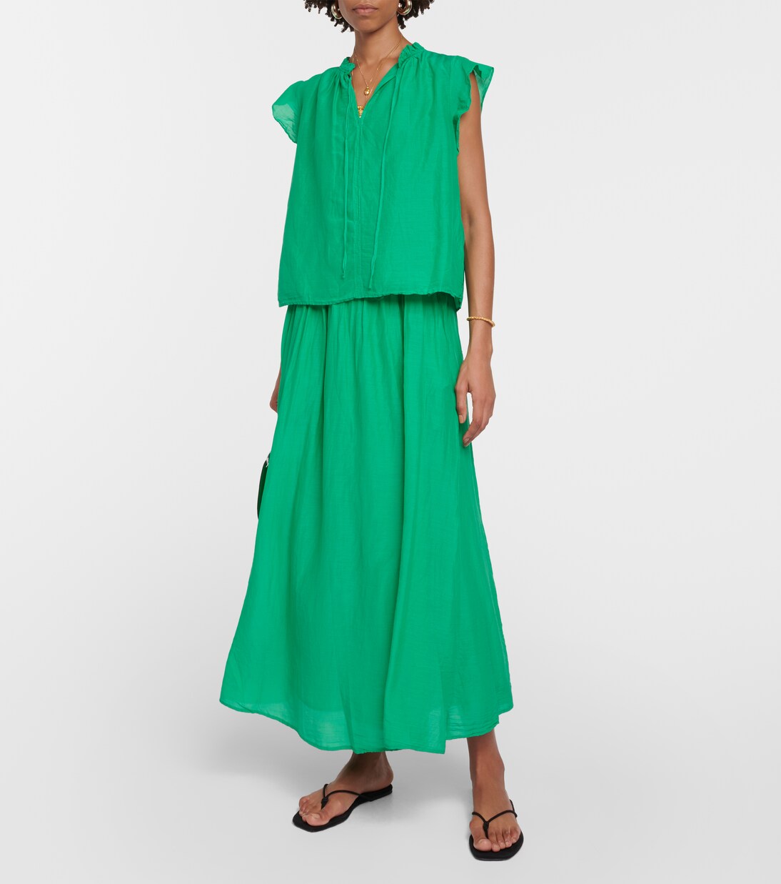 Top Melanie en voile de coton et soie | Velvet