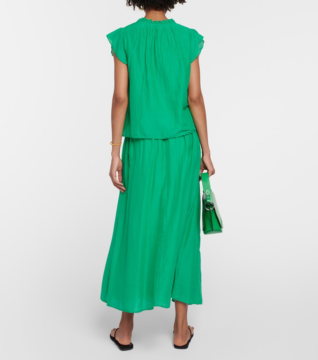 Top Melanie en voile de coton et soie | Velvet