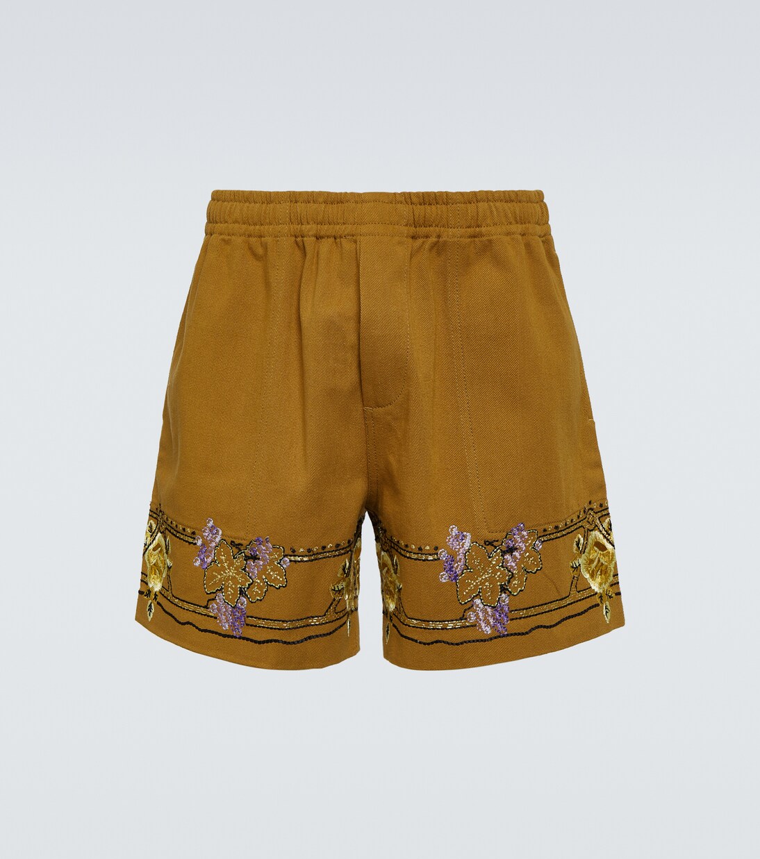 Embroidered cotton shorts | Bode