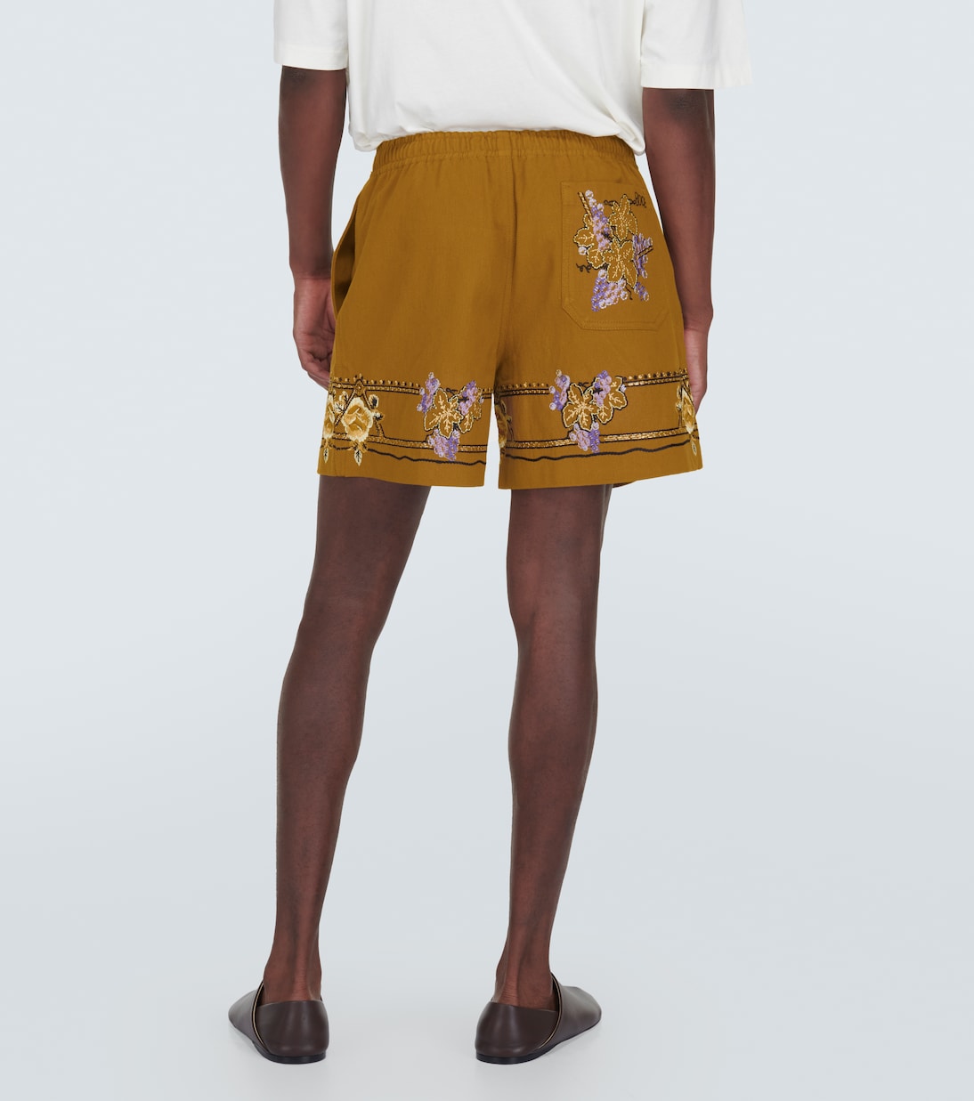 Embroidered cotton shorts | Bode