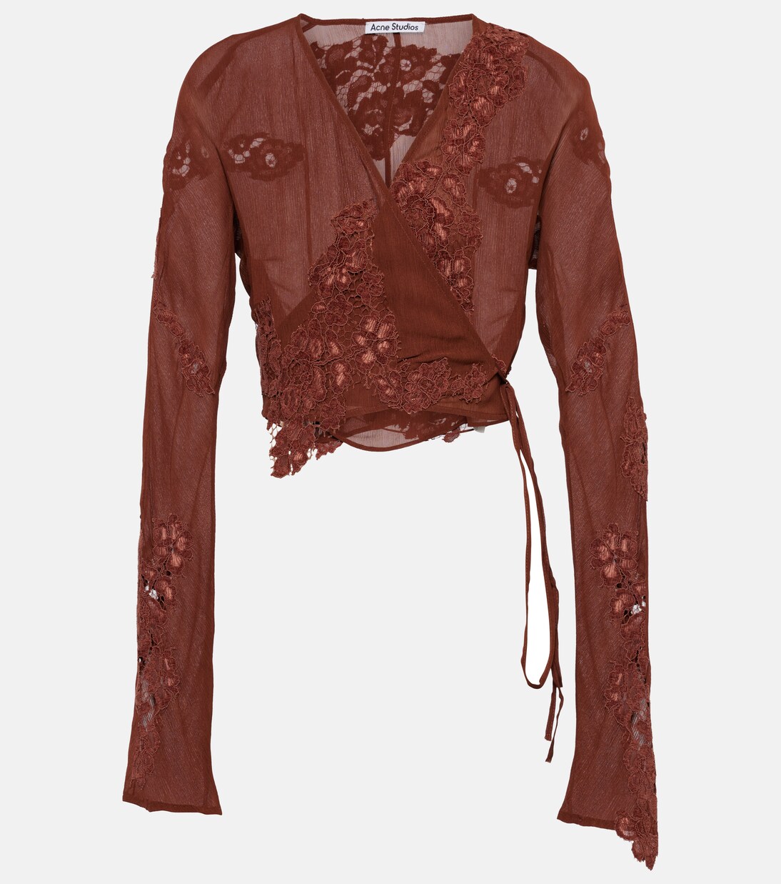 Floral lace-trimmed crop top | Acne Studios