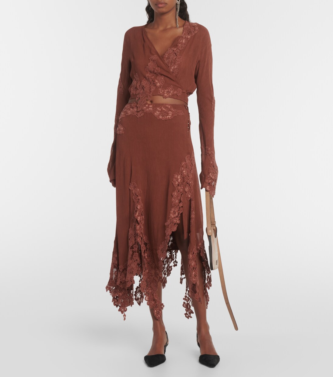 Floral lace-trimmed crop top | Acne Studios