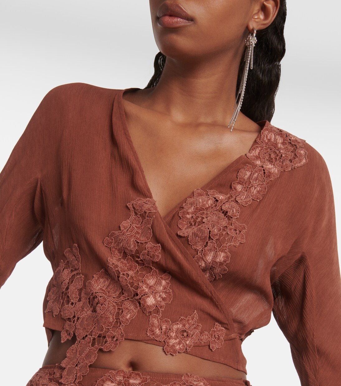 Floral lace-trimmed crop top | Acne Studios