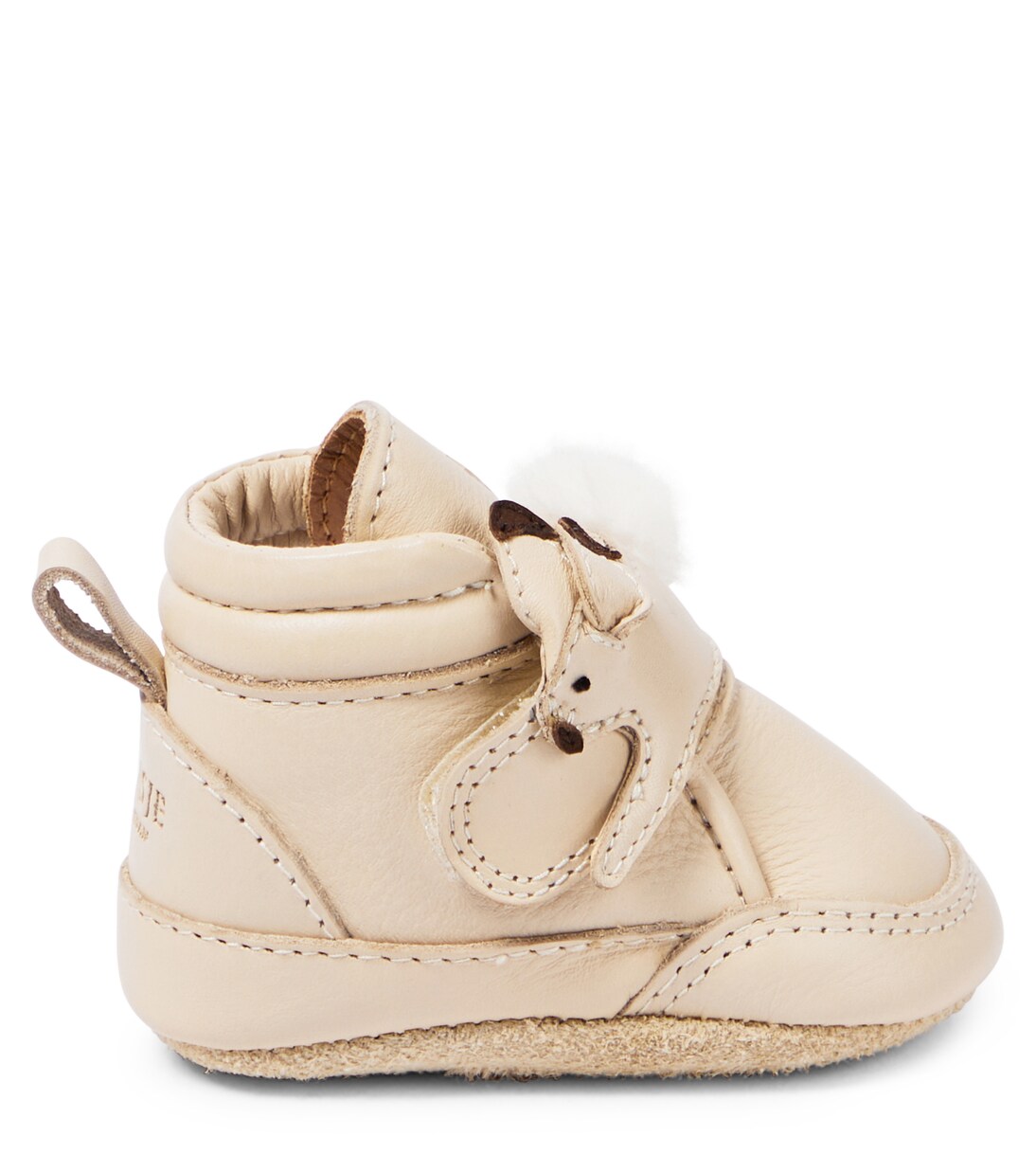 Baby Plou Arctic Hare leather booties | Donsje