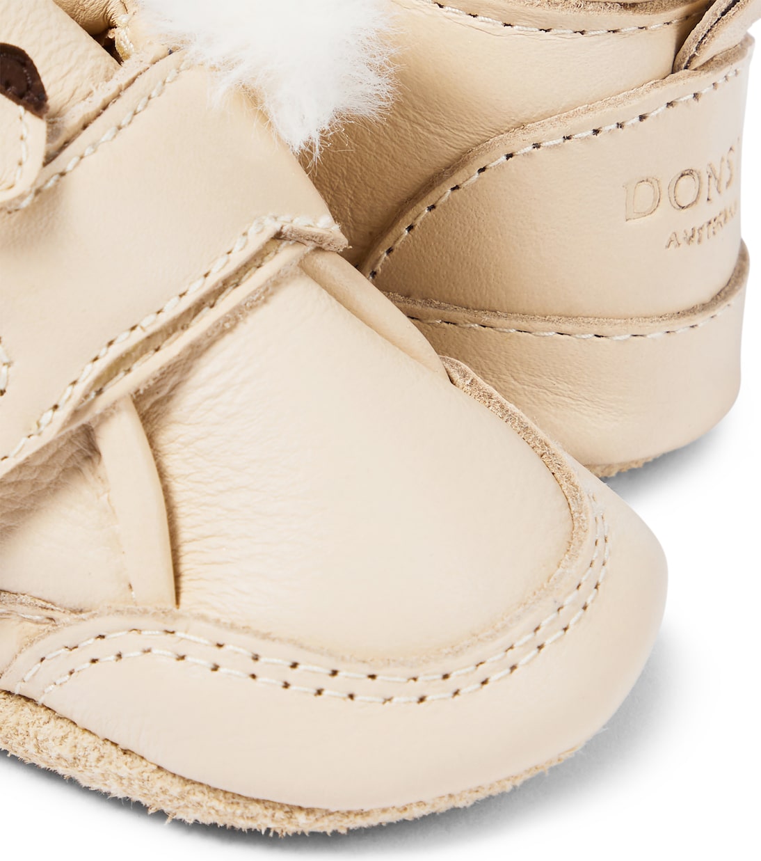 Baby Plou Arctic Hare leather booties | Donsje