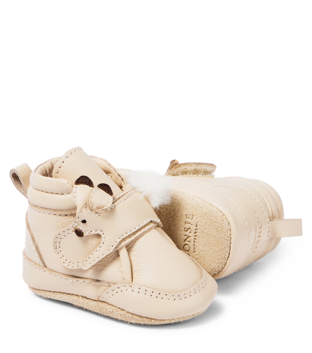 Baby Plou Arctic Hare leather booties | Donsje