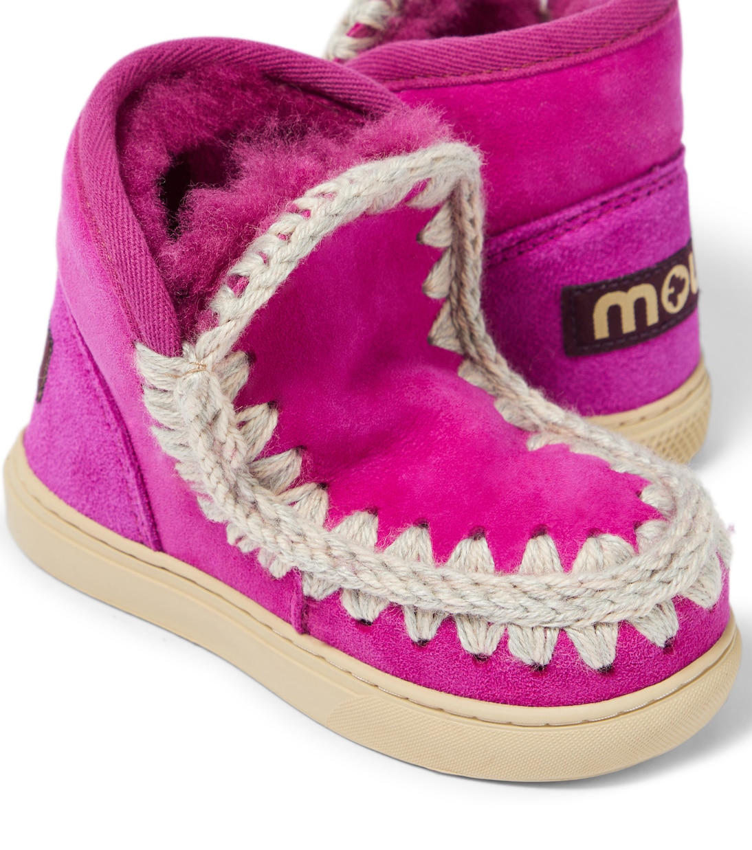 Shearling-lined suede sneakers | Mou Kids