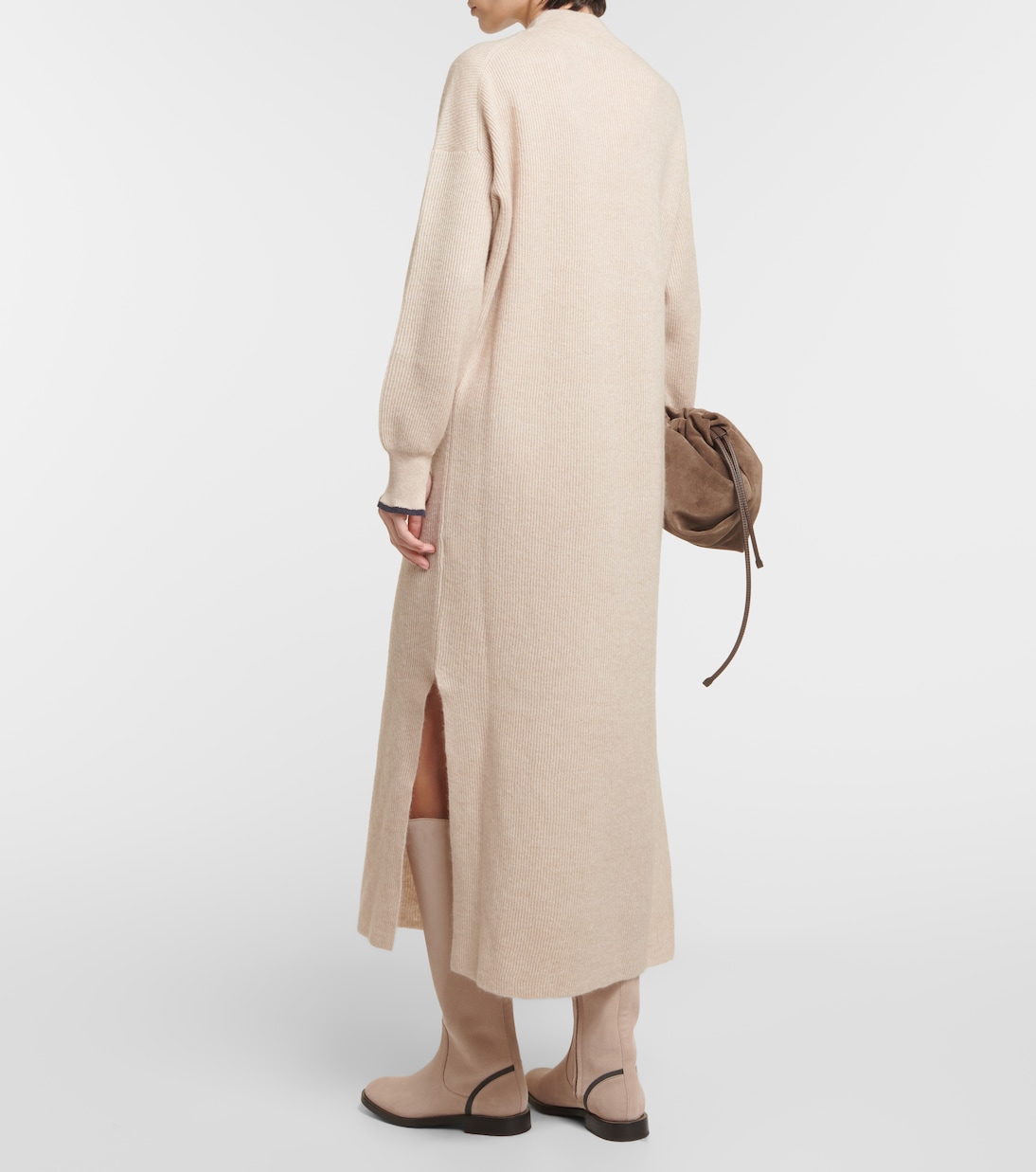 Abito midi in cotone e alpaca | Brunello Cucinelli